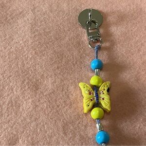 Hand Crafted Yellow and Blue Butterfly Phone Charm